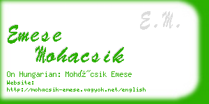 emese mohacsik business card